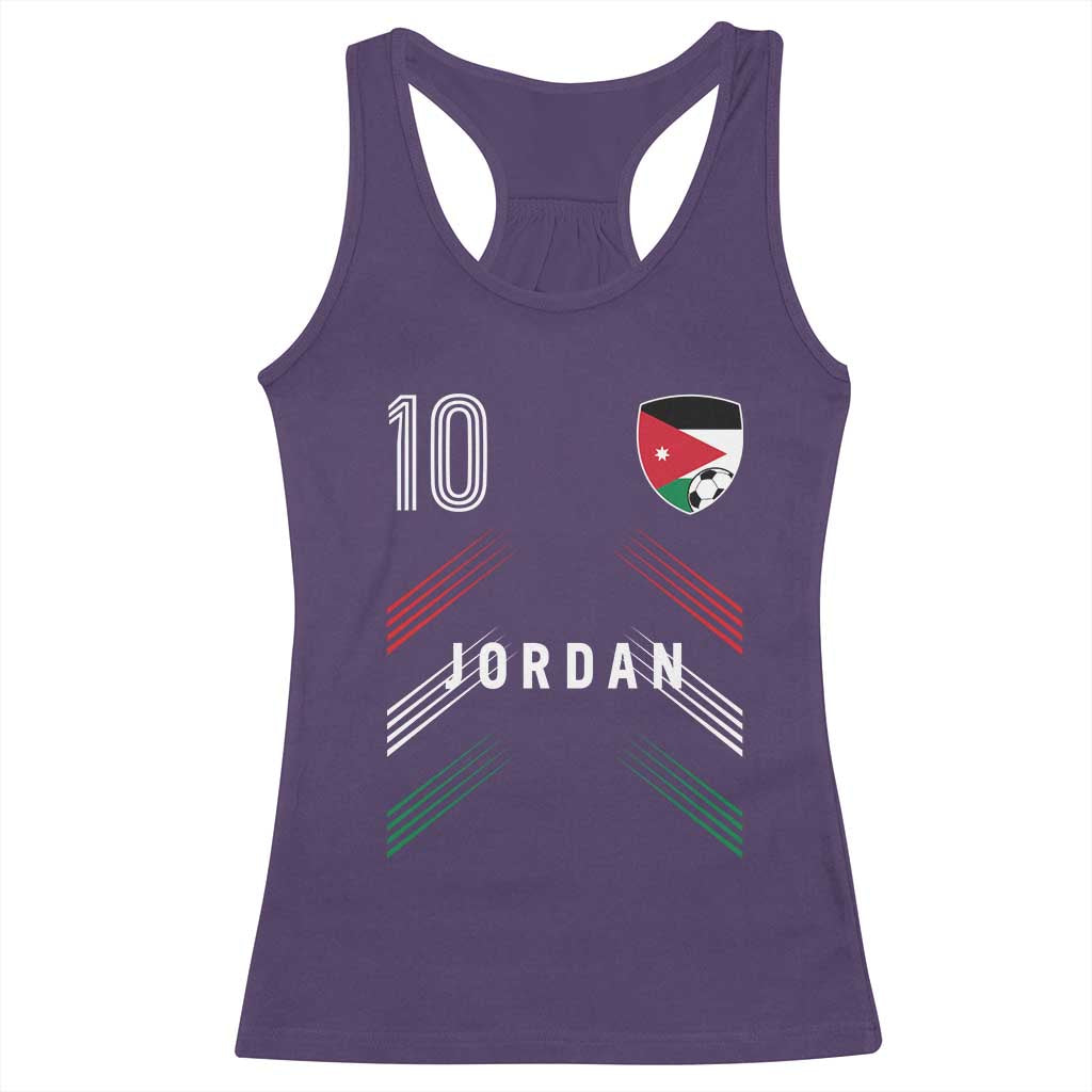 Jordan Soccer Sports Graphic Number 10 Jersey Style Racerback Tank Top Proud Jordanian Football Fans Game Day Pride