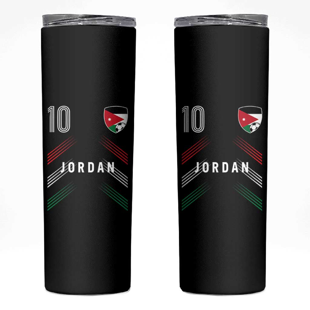 Jordan Soccer Sports Graphic Number 10 Jersey Style Skinny Tumbler Proud Jordanian Football Fans Game Day Pride