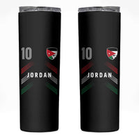 Jordan Soccer Sports Graphic Number 10 Jersey Style Skinny Tumbler Proud Jordanian Football Fans Game Day Pride