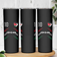 Jordan Soccer Sports Graphic Number 10 Jersey Style Skinny Tumbler Proud Jordanian Football Fans Game Day Pride