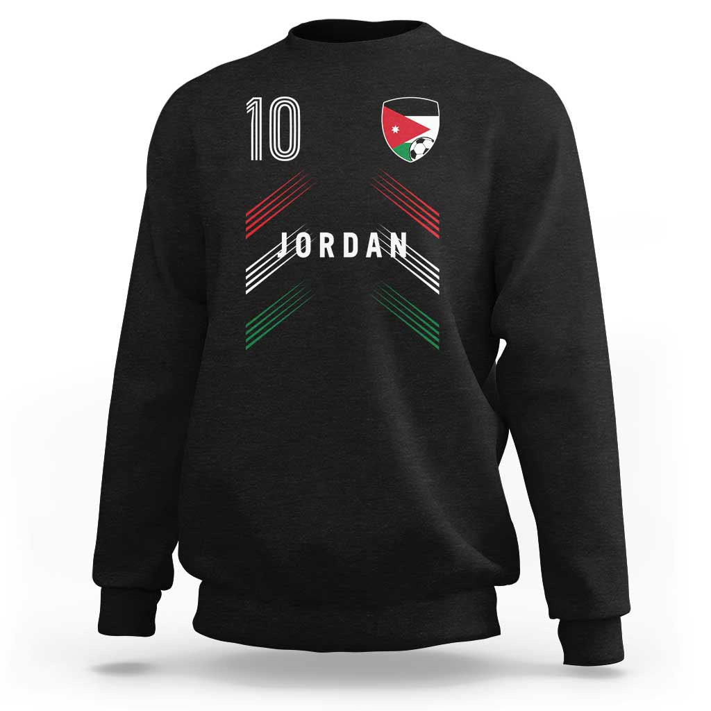 Jordan Soccer Sports Graphic Number 10 Jersey Style Sweatshirt Proud Jordanian Football Fans Game Day Pride