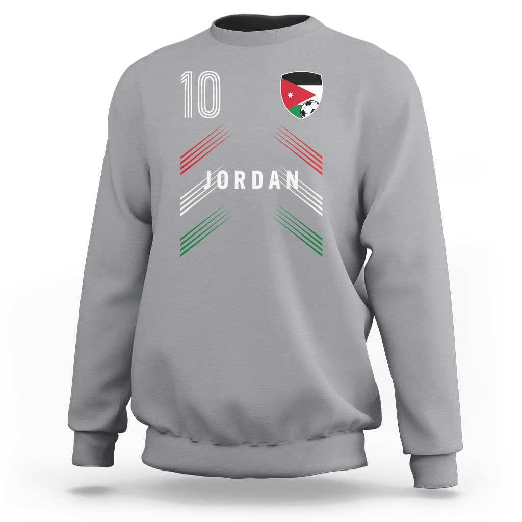 Jordan Soccer Sports Graphic Number 10 Jersey Style Sweatshirt Proud Jordanian Football Fans Game Day Pride