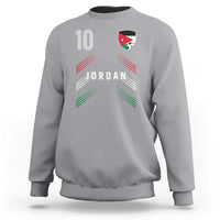 Jordan Soccer Sports Graphic Number 10 Jersey Style Sweatshirt Proud Jordanian Football Fans Game Day Pride