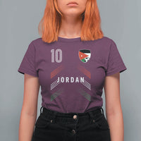 Jordan Soccer Sports Graphic Number 10 Jersey Style T Shirt For Women Proud Jordanian Football Fans Game Day Pride