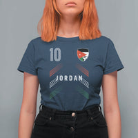 Jordan Soccer Sports Graphic Number 10 Jersey Style T Shirt For Women Proud Jordanian Football Fans Game Day Pride
