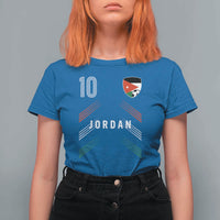 Jordan Soccer Sports Graphic Number 10 Jersey Style T Shirt For Women Proud Jordanian Football Fans Game Day Pride
