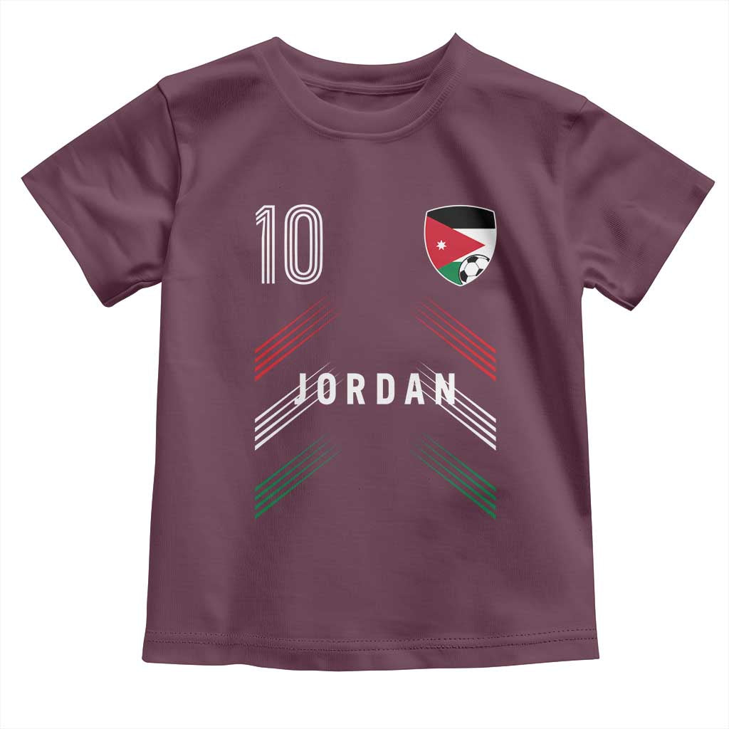 Jordan Soccer Sports Graphic Number 10 Jersey Style Toddler T Shirt Proud Jordanian Football Fans Game Day Pride