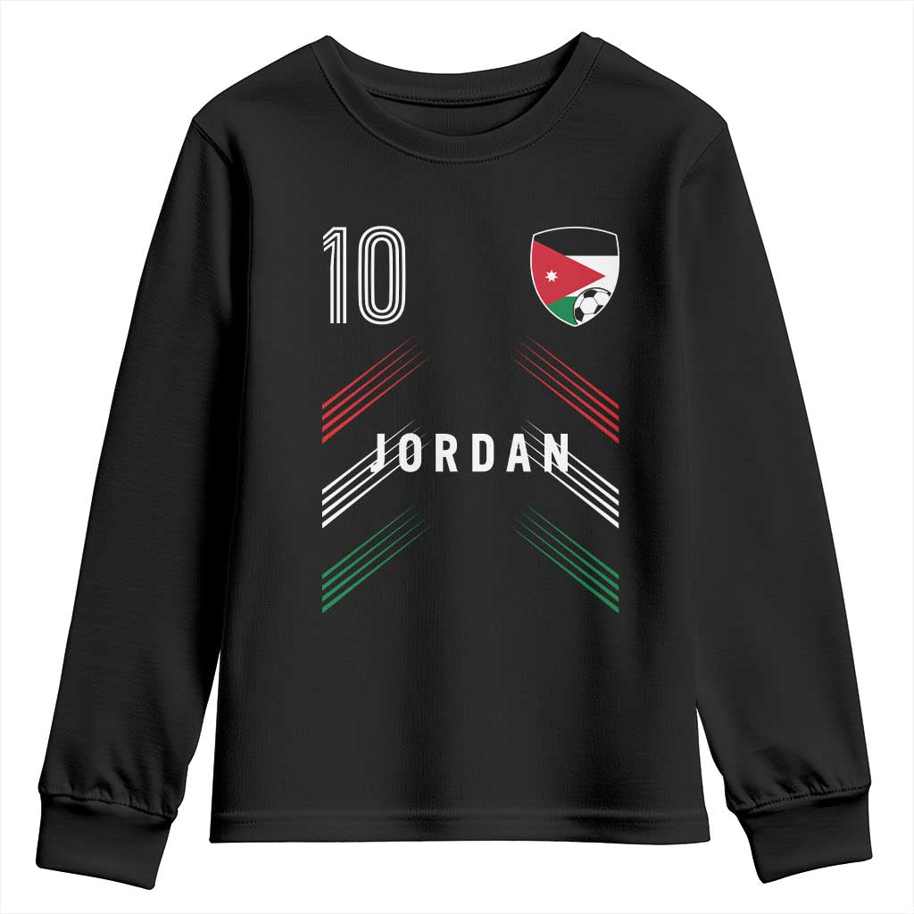 Jordan Soccer Sports Graphic Number 10 Jersey Style Youth Sweatshirt Proud Jordanian Football Fans Game Day Pride