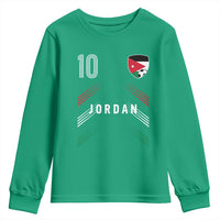 Jordan Soccer Sports Graphic Number 10 Jersey Style Youth Sweatshirt Proud Jordanian Football Fans Game Day Pride