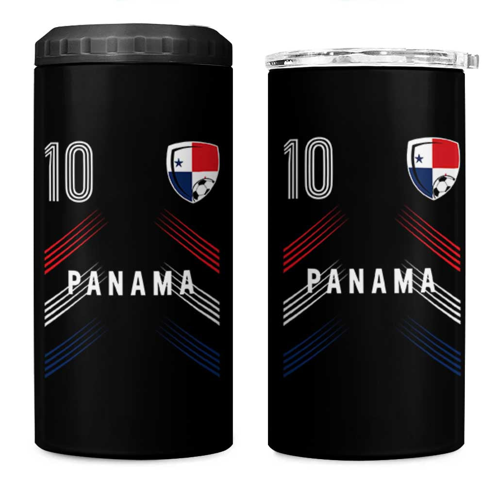 Panama Soccer Sports Graphic Number 10 Jersey Style 4 in 1 Can Cooler Tumbler Proud Panamanian Football Fans Game Day Pride