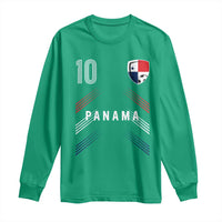Panama Soccer Sports Graphic Number 10 Jersey Style Long Sleeve Shirt Proud Panamanian Football Fans Game Day Pride
