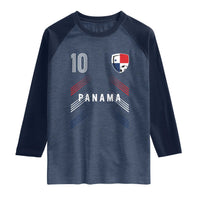 Panama Soccer Sports Graphic Number 10 Jersey Style Raglan Shirt Proud Panamanian Football Fans Game Day Pride
