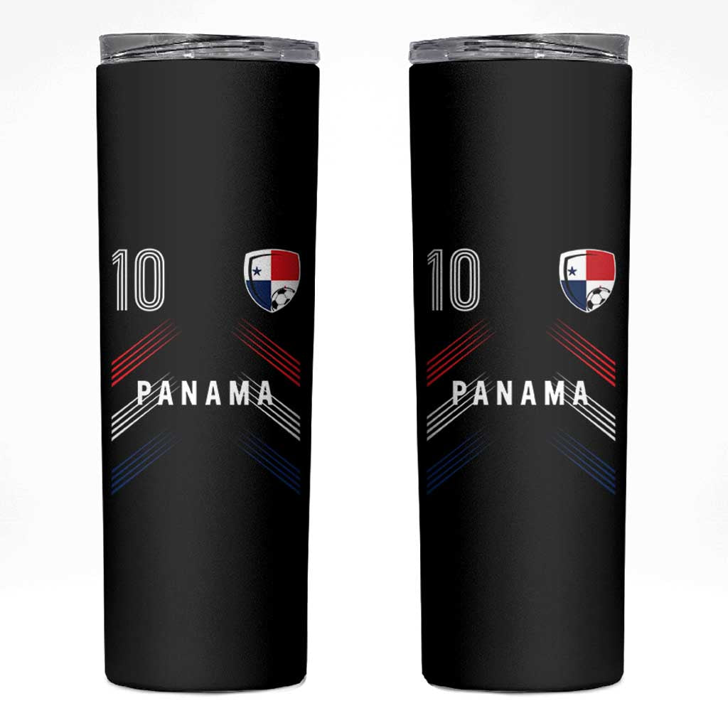 Panama Soccer Sports Graphic Number 10 Jersey Style Skinny Tumbler Proud Panamanian Football Fans Game Day Pride
