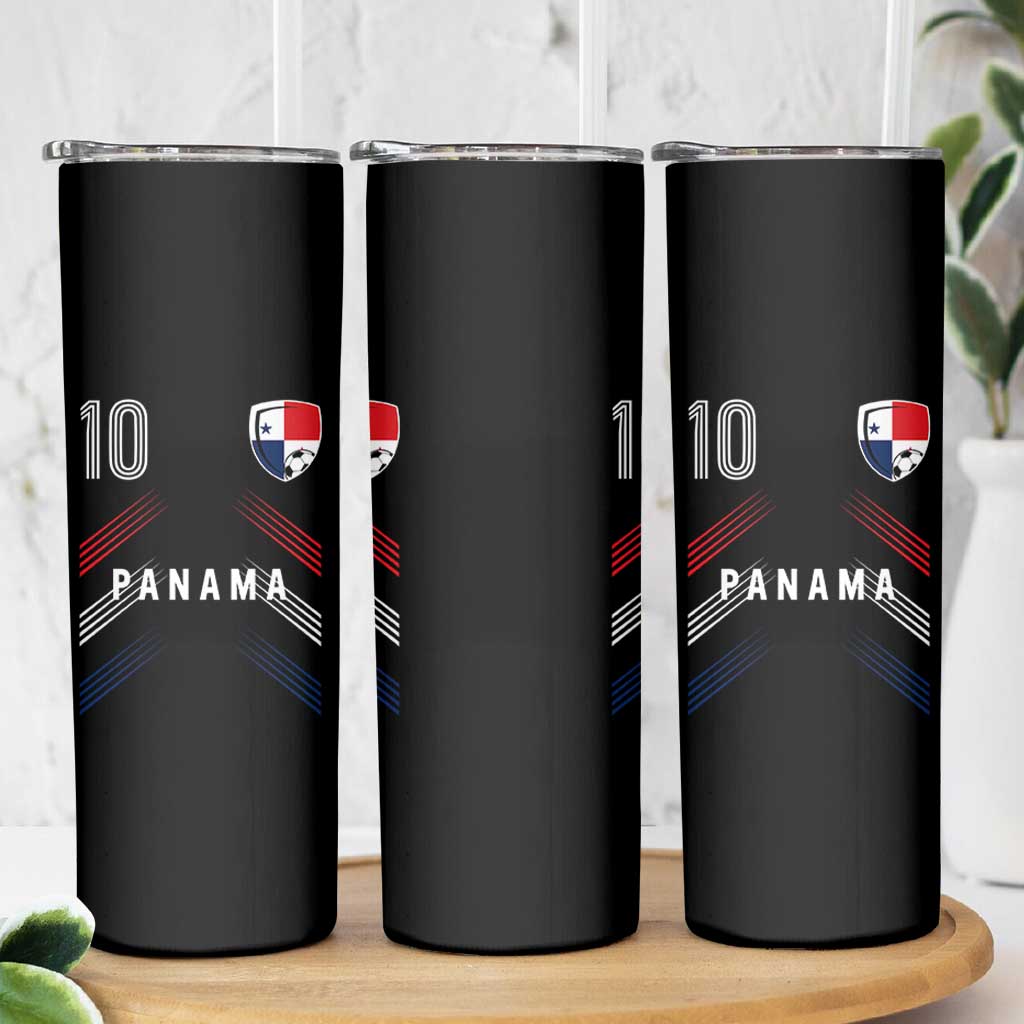 Panama Soccer Sports Graphic Number 10 Jersey Style Skinny Tumbler Proud Panamanian Football Fans Game Day Pride