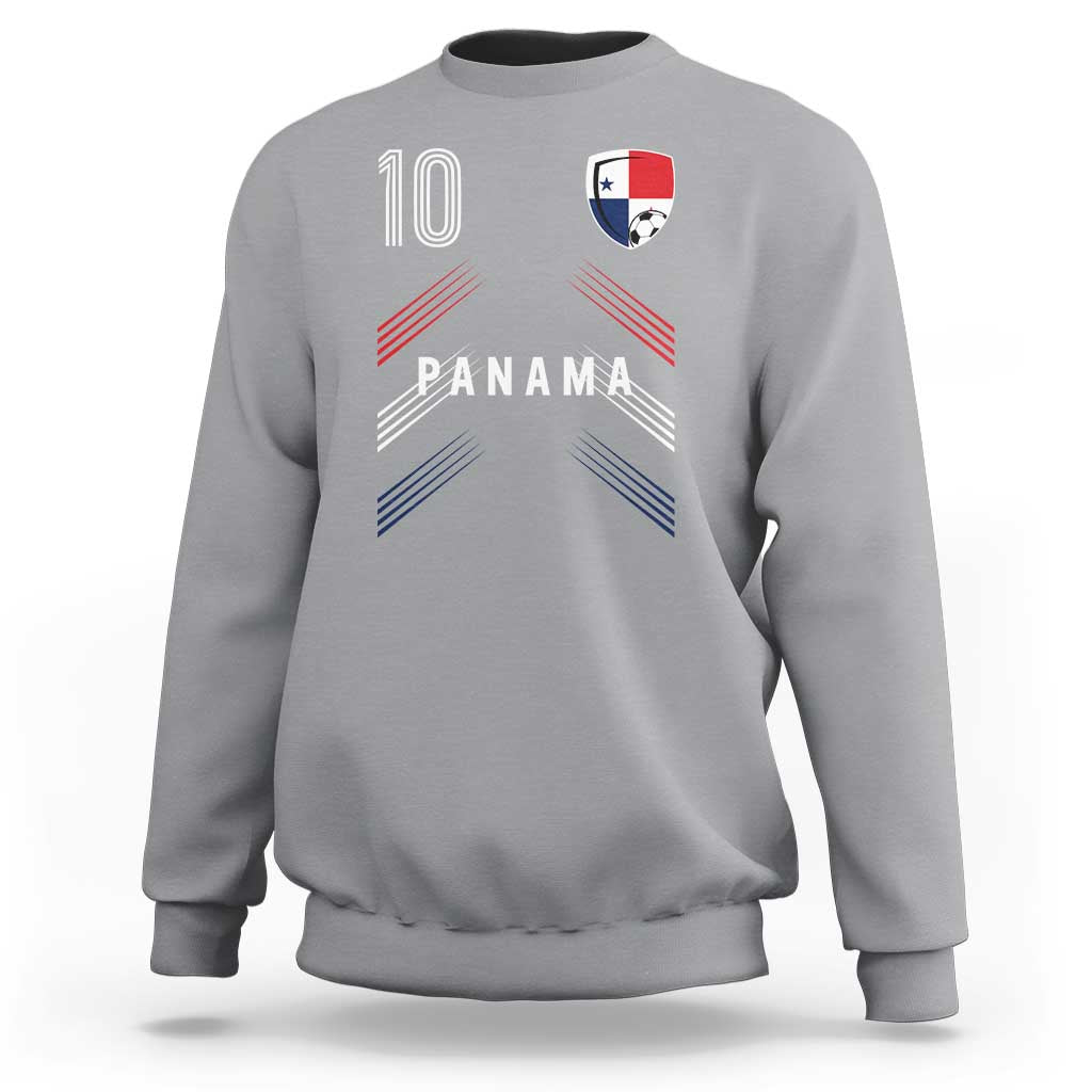 Panama Soccer Sports Graphic Number 10 Jersey Style Sweatshirt Proud Panamanian Football Fans Game Day Pride