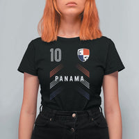 Panama Soccer Sports Graphic Number 10 Jersey Style T Shirt For Women Proud Panamanian Football Fans Game Day Pride