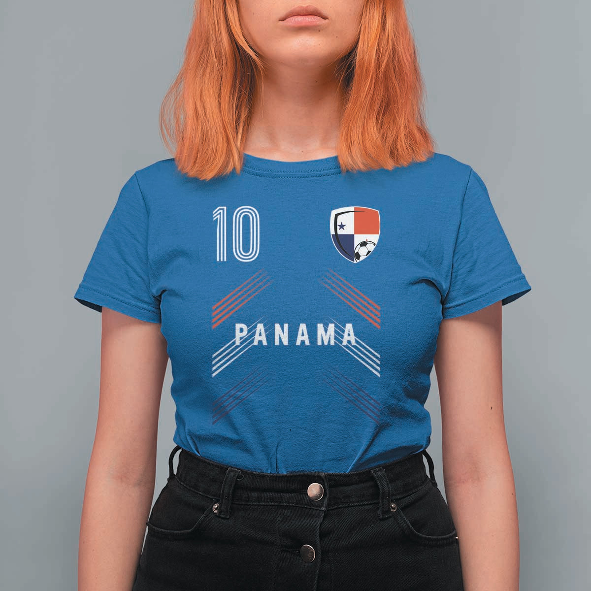 Panama Soccer Sports Graphic Number 10 Jersey Style T Shirt For Women Proud Panamanian Football Fans Game Day Pride