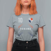 Panama Soccer Sports Graphic Number 10 Jersey Style T Shirt For Women Proud Panamanian Football Fans Game Day Pride