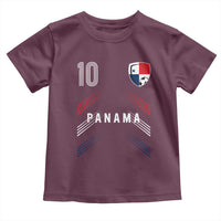 Panama Soccer Sports Graphic Number 10 Jersey Style Toddler T Shirt Proud Panamanian Football Fans Game Day Pride