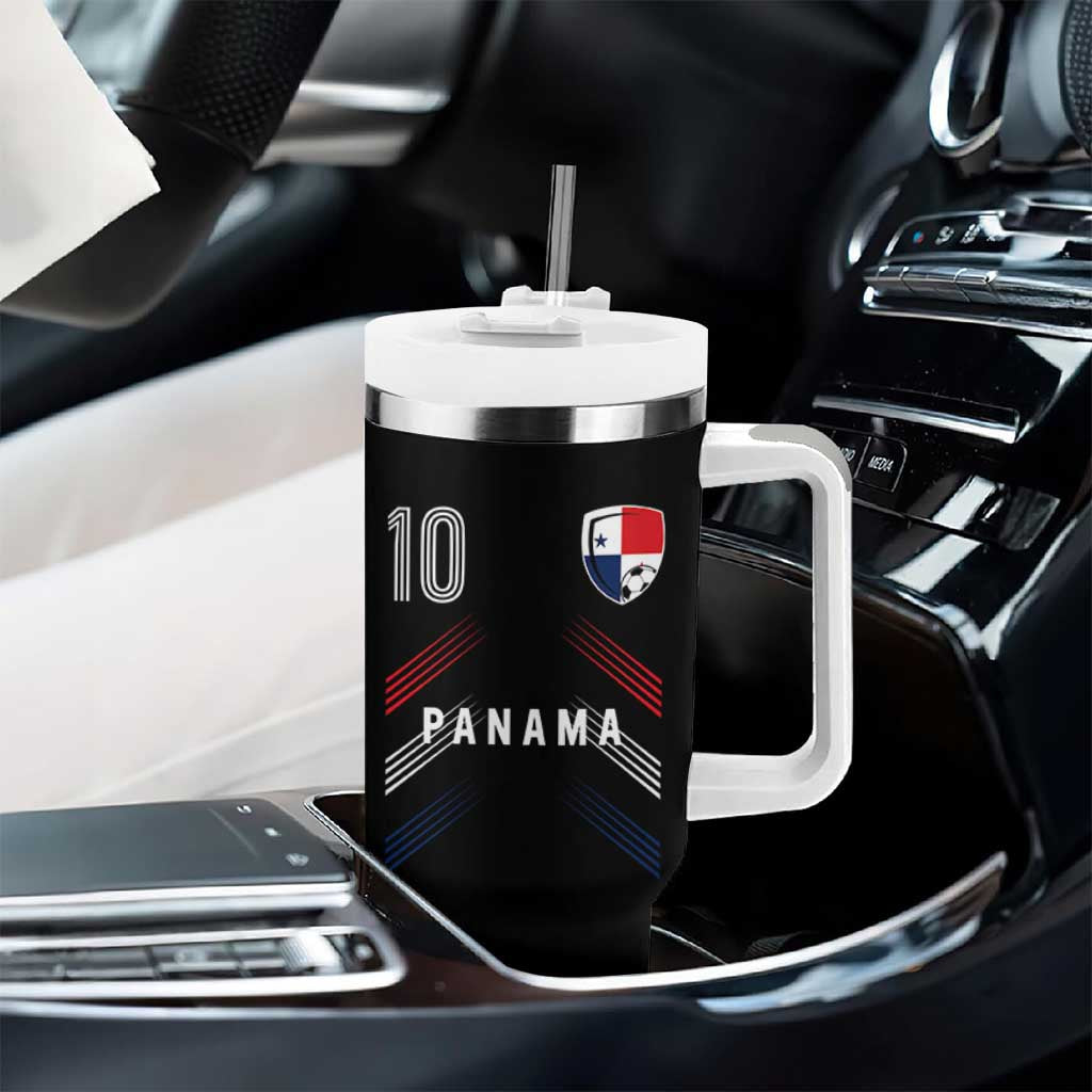 Panama Soccer Sports Graphic Number 10 Jersey Style Tumbler With Handle Proud Panamanian Football Fans Game Day Pride