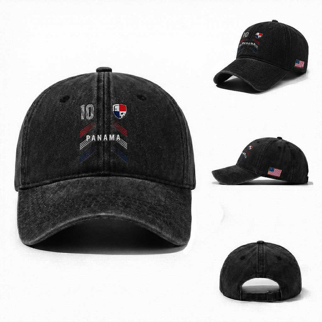 Panama Soccer Sports Graphic Number 10 Jersey Style Washed Cotton Baseball Cap Proud Panamanian Football Fans Game Day Pride