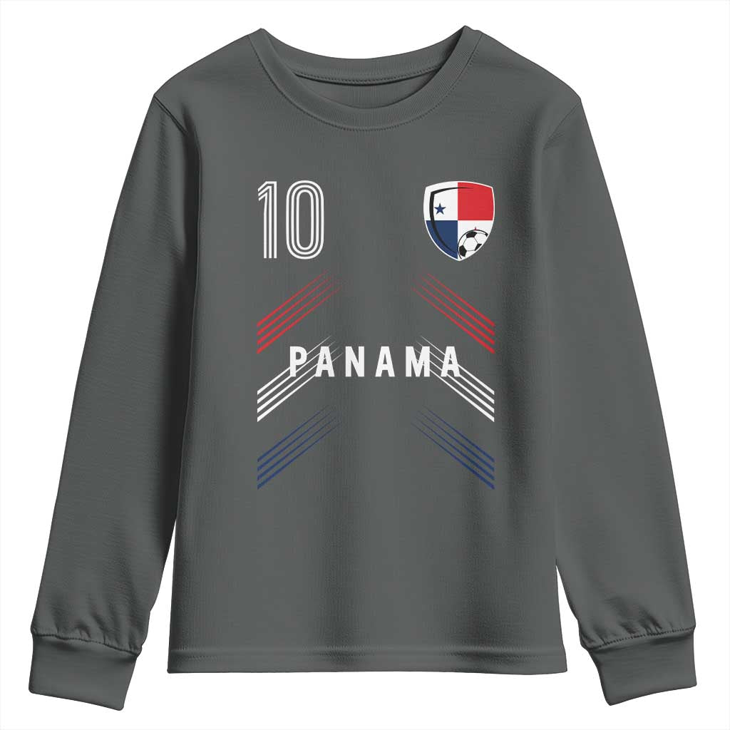 Panama Soccer Sports Graphic Number 10 Jersey Style Youth Sweatshirt Proud Panamanian Football Fans Game Day Pride