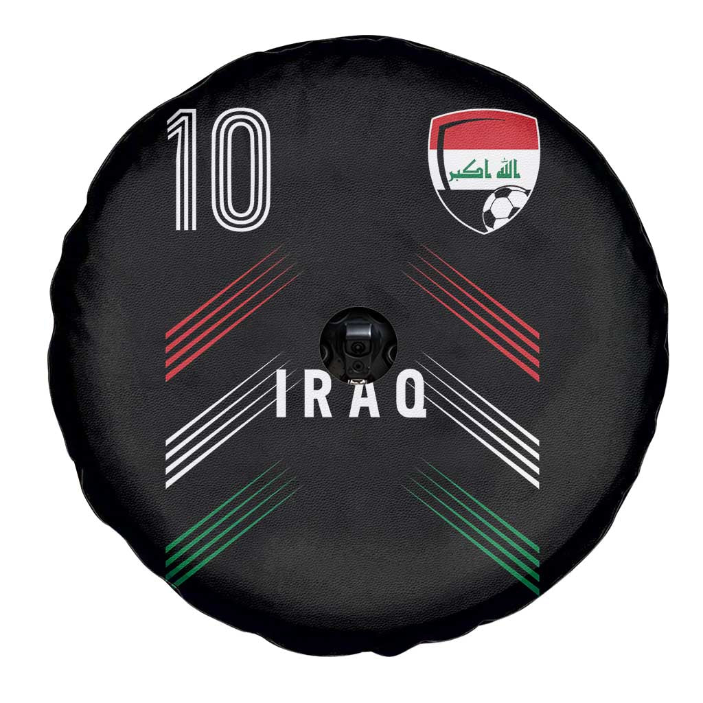 Iraq Soccer Sports Graphic Number 10 Jersey Style Spare Tire Cover Proud Iraqi Football Fans Game Day Pride