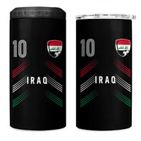 Iraq Soccer Sports Graphic Number 10 Jersey Style 4 in 1 Can Cooler Tumbler Proud Iraqi Football Fans Game Day Pride