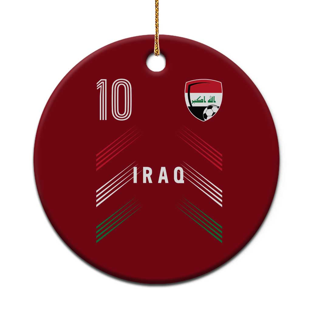 Iraq Soccer Sports Graphic Number 10 Jersey Style Ceramic Ornament Proud Iraqi Football Fans Game Day Pride