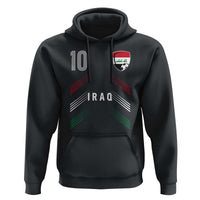 Iraq Soccer Sports Graphic Number 10 Jersey Style Hoodie Proud Iraqi Football Fans Game Day Pride