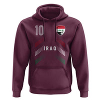 Iraq Soccer Sports Graphic Number 10 Jersey Style Hoodie Proud Iraqi Football Fans Game Day Pride