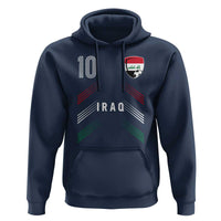 Iraq Soccer Sports Graphic Number 10 Jersey Style Hoodie Proud Iraqi Football Fans Game Day Pride