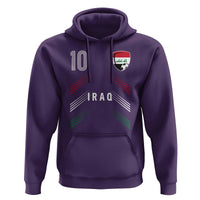Iraq Soccer Sports Graphic Number 10 Jersey Style Hoodie Proud Iraqi Football Fans Game Day Pride