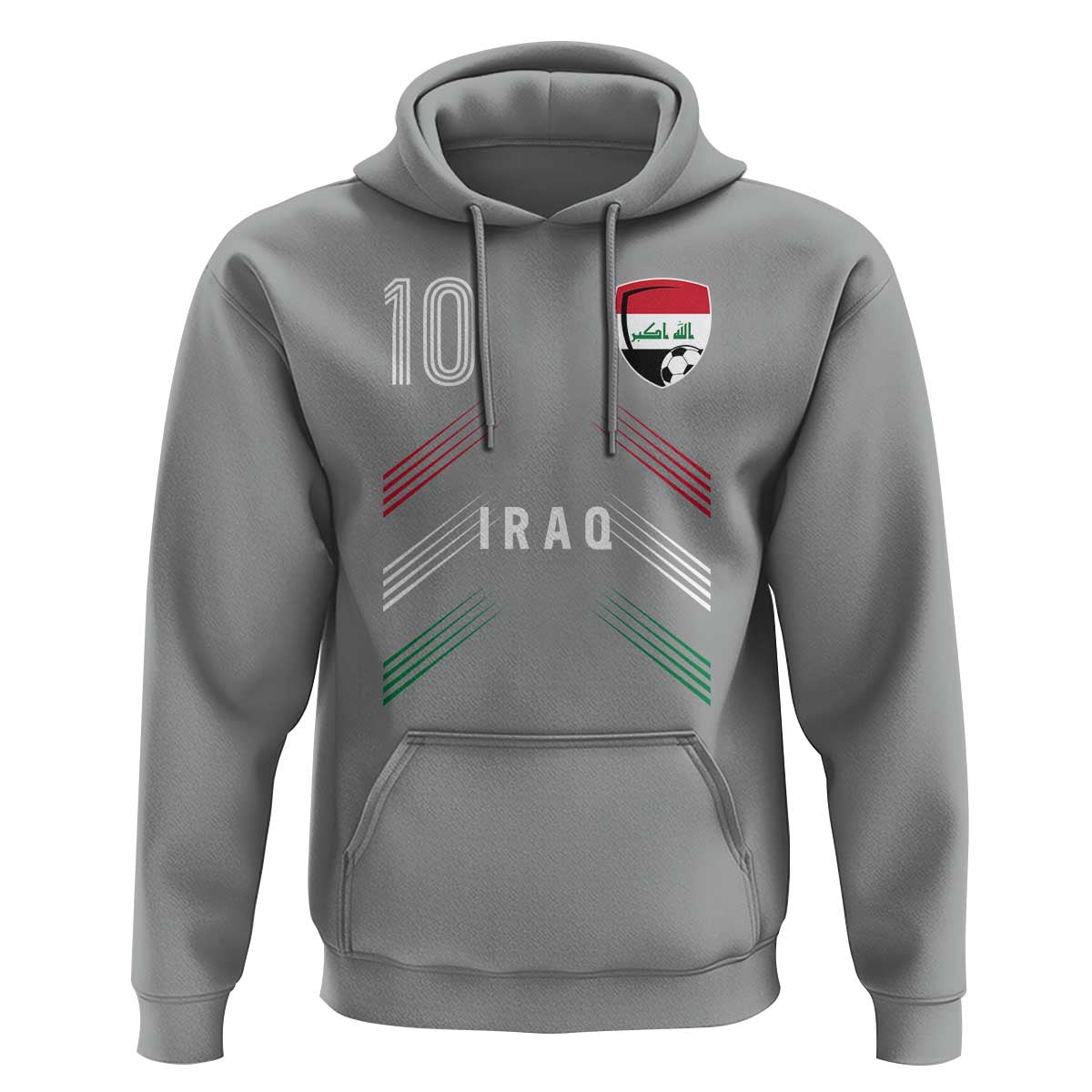 Iraq Soccer Sports Graphic Number 10 Jersey Style Hoodie Proud Iraqi Football Fans Game Day Pride