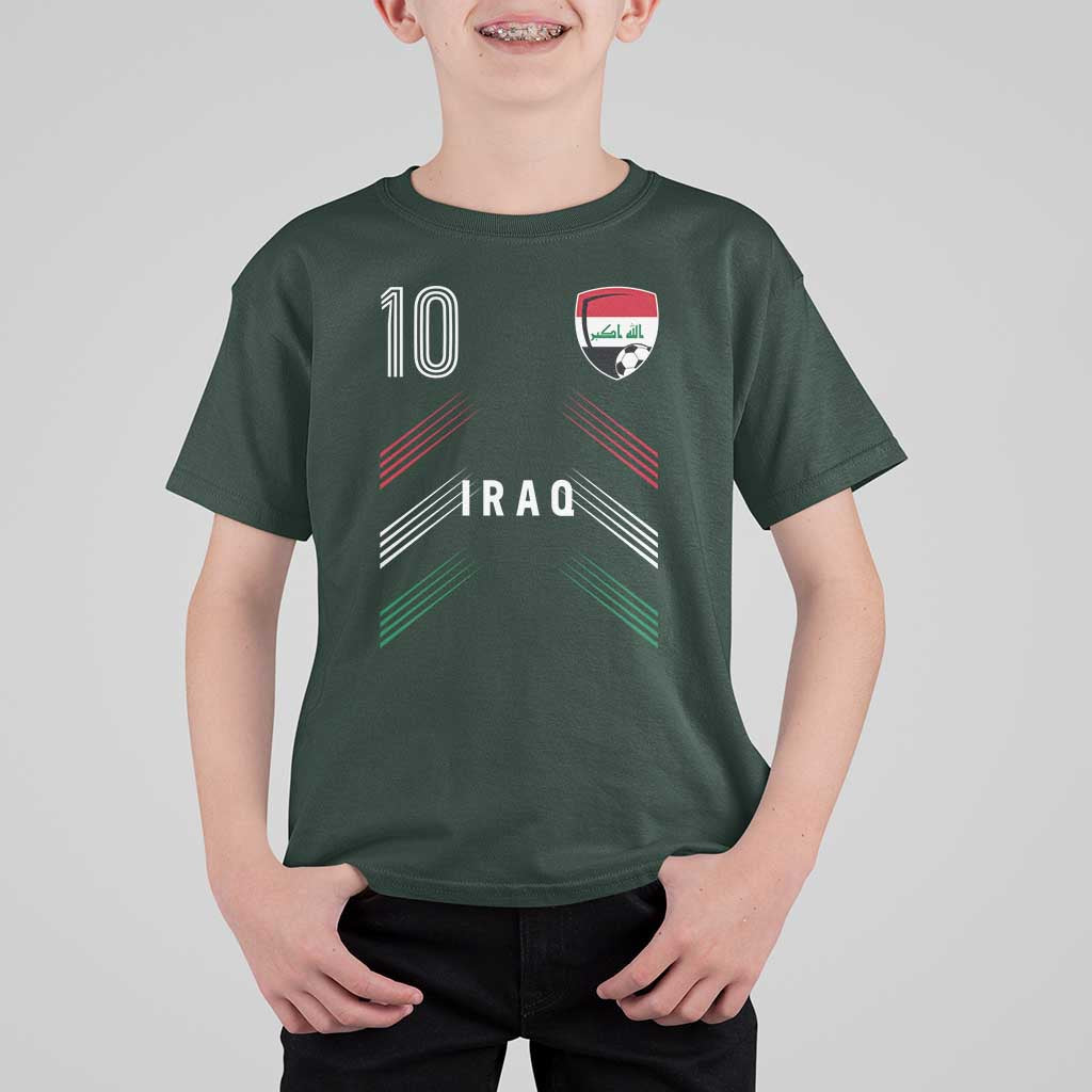 Iraq Soccer Sports Graphic Number 10 Jersey Style T Shirt For Kid Proud Iraqi Football Fans Game Day Pride