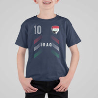 Iraq Soccer Sports Graphic Number 10 Jersey Style T Shirt For Kid Proud Iraqi Football Fans Game Day Pride