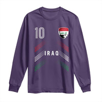 Iraq Soccer Sports Graphic Number 10 Jersey Style Long Sleeve Shirt Proud Iraqi Football Fans Game Day Pride