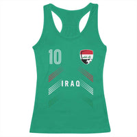 Iraq Soccer Sports Graphic Number 10 Jersey Style Racerback Tank Top Proud Iraqi Football Fans Game Day Pride