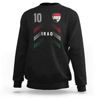Iraq Soccer Sports Graphic Number 10 Jersey Style Sweatshirt Proud Iraqi Football Fans Game Day Pride