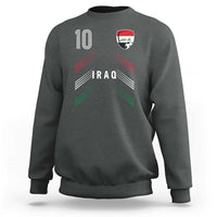 Iraq Soccer Sports Graphic Number 10 Jersey Style Sweatshirt Proud Iraqi Football Fans Game Day Pride