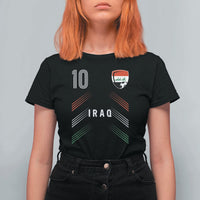 Iraq Soccer Sports Graphic Number 10 Jersey Style T Shirt For Women Proud Iraqi Football Fans Game Day Pride