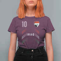 Iraq Soccer Sports Graphic Number 10 Jersey Style T Shirt For Women Proud Iraqi Football Fans Game Day Pride