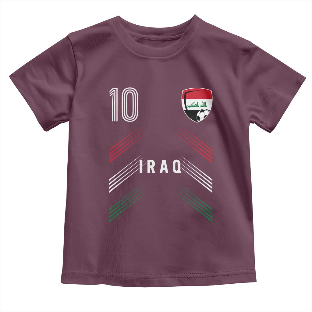 Iraq Soccer Sports Graphic Number 10 Jersey Style Toddler T Shirt Proud Iraqi Football Fans Game Day Pride
