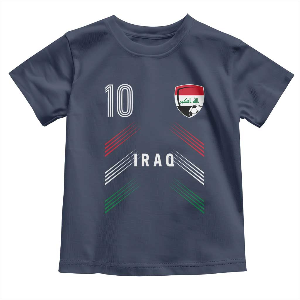 Iraq Soccer Sports Graphic Number 10 Jersey Style Toddler T Shirt Proud Iraqi Football Fans Game Day Pride