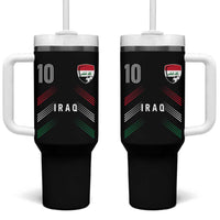 Iraq Soccer Sports Graphic Number 10 Jersey Style Tumbler With Handle Proud Iraqi Football Fans Game Day Pride