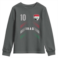 Iraq Soccer Sports Graphic Number 10 Jersey Style Youth Sweatshirt Proud Iraqi Football Fans Game Day Pride