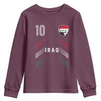 Iraq Soccer Sports Graphic Number 10 Jersey Style Youth Sweatshirt Proud Iraqi Football Fans Game Day Pride