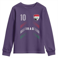 Iraq Soccer Sports Graphic Number 10 Jersey Style Youth Sweatshirt Proud Iraqi Football Fans Game Day Pride