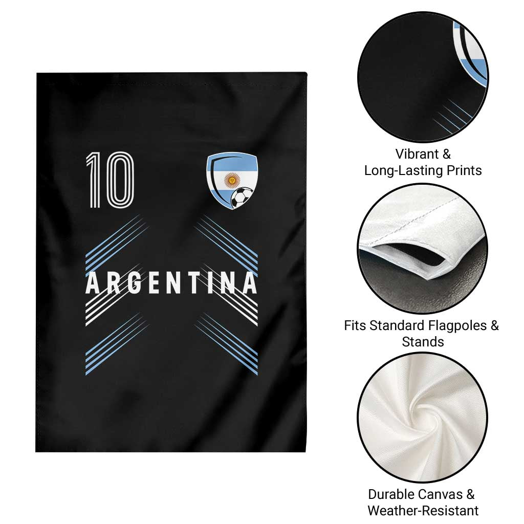 Argentina Soccer Sports Graphic Number 10 Jersey Style Garden Flag Proud Argentine Football Fans Game Day Pride