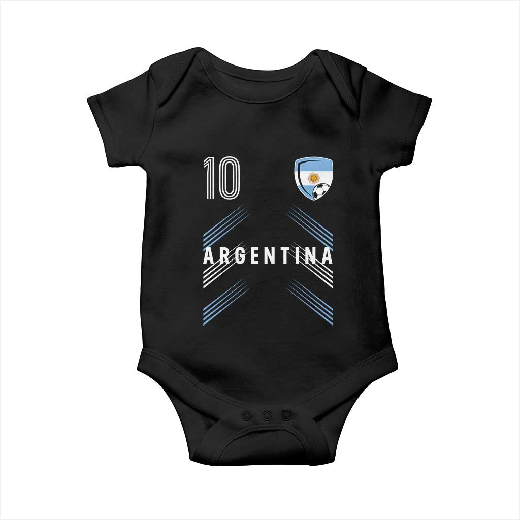 Argentina Soccer Sports Graphic Number 10 Jersey Style Baby Onesie Proud Argentine Football Fans Game Day Pride